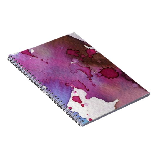 Paarse Waterverf Achtergrond Notitieboek (Rechterzijde)