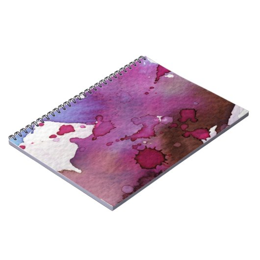 Paarse Waterverf Achtergrond Notitieboek (Linkerzijde)