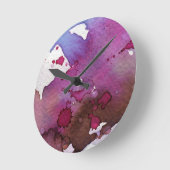 Paarse Waterverf Achtergrond Ronde Klok (Hoek)