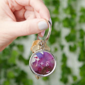 Paarse Waterverf Achtergrond Sleutelhanger (Hand)