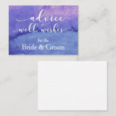 Paarse Waterverf "Advice for the Bride & Groom" Advieskaart (Voorkant / Achterkant)