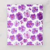 Paarse waterverf altviool bruiloft plaats kaarten plaatskaartje (Binnenkant ongevouwen)