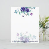 Paarse waterverf anemone Ephesians 4:1 kantoorbeno (Staand voorkant)