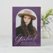 Paarse Waterverf Arch 7 Foto Collage Afstuderen Aankondiging (Staand voorkant)