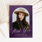 Paarse Waterverf Arch Foto Afstuderen Bedankkaart