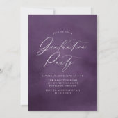 Paarse Waterverf Arch Foto GraduPartij Kaart (Achterkant)