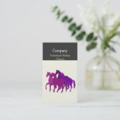 Paarse Waterverf artistieke paardenraces Visitekaartje (Staand voorkant)