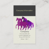 Paarse Waterverf artistieke paardenraces Visitekaartje (Achterkant)