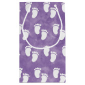 Paarse Waterverf Baby shower voetafdrukpatroon Klein Cadeauzakje (Achterkant)