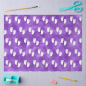 Paarse Waterverf Baby shower voetafdrukpatroon Tissuepapier (Craft)