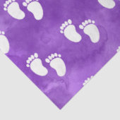 Paarse Waterverf Baby shower voetafdrukpatroon Tissuepapier (Detail)