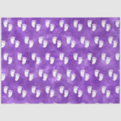 Paarse Waterverf Baby shower voetafdrukpatroon Tissuepapier (Voorkant)