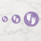 Paarse Waterverf Baby showers voetafdruk Confetti (Voorkanten)