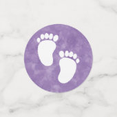 Paarse Waterverf Baby showers voetafdruk Confetti (Kleine voorkant)