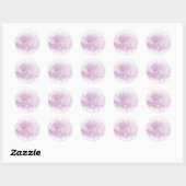Paarse Waterverf Baby's Breath Dank u Ronde Sticker (Vel)