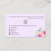 Paarse waterverf banketbakkerij visitekaartje (Achterkant)