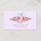 Paarse waterverf banketbakkerij visitekaartje (Voorkant)