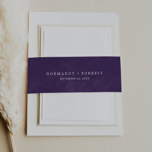 Paarse Waterverf Belly Band Uitnodigingen Wikkel