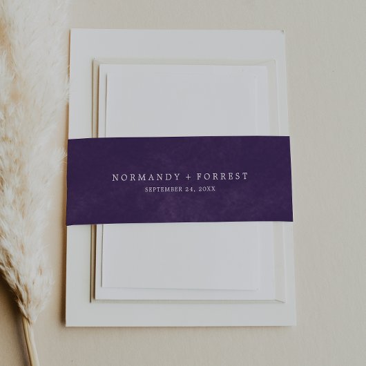 Paarse Waterverf Belly Band Uitnodigingen Wikkel