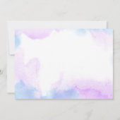 Paarse Waterverf Birthday, Magische Unicorns Kaart (Achterkant)