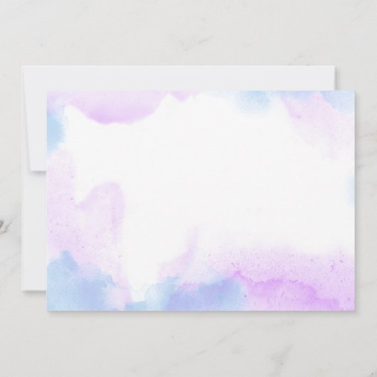 Paarse Waterverf Birthday, Magische Unicorns Kaart (Achterkant)