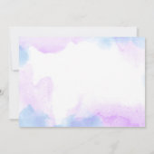 Paarse Waterverf Birthday, Magische Unicorns Kaart (Achterkant)