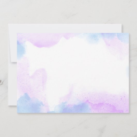 Paarse Waterverf Birthday, Magische Unicorns Kaart (Achterkant)