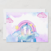 Paarse Waterverf Birthday, Magische Unicorns Kaart (Achterkant)