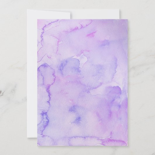 Paarse Waterverf Birthday, Magische Unicorns Kaart (Achterkant)