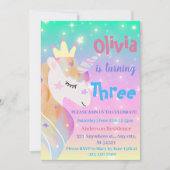 Paarse Waterverf Birthday, Magische Unicorns Kaart (Voorkant)