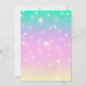 Paarse Waterverf Birthday, Magische Unicorns Kaart (Achterkant)