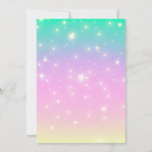 Paarse Waterverf Birthday, Magische Unicorns Kaart (Achterkant)