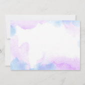 Paarse Waterverf Birthday, Magische Unicorns Kaart (Achterkant)