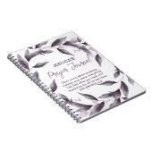 Paarse Waterverf bladeren Gepersonaliseerd gebedsj Notitieboek (Rechterzijde)