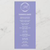 Paarse Waterverf bladeren loof bruiloft ceremonie Programmakaart (Achterkant)