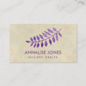 Paarse Waterverf bladeren op papier Visitekaartje (Voorkant)