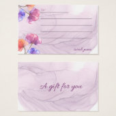 paarse waterverf blanco mooie cadeaukaarten visitekaartje (Voorkant /achterkant)