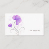 Paarse waterverf bloem bruiloft QR-informatie Informatiekaartje (Achterkant)