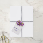 Paarse Waterverf Bloem en Glitter Bruiloft Cadeaulabel (Met Touw)
