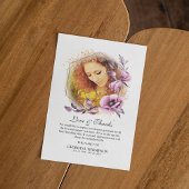 Paarse Waterverf Bloem Foto Lijst Sympathie Bedankkaart