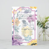 Paarse waterverf bloem Wat zit er in je handtas? (Staand voorkant)