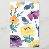 Paarse waterverf bloem Wat zit er in je handtas? (Achterkant)