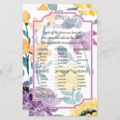 Paarse waterverf bloem Wat zit er in je handtas? (Voorkant / Achterkant)