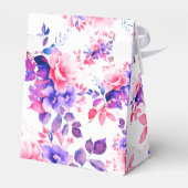 Paarse Waterverf Bloemen 80ste Verjaardagsfeest Bedankdoosjes (Achterkant)