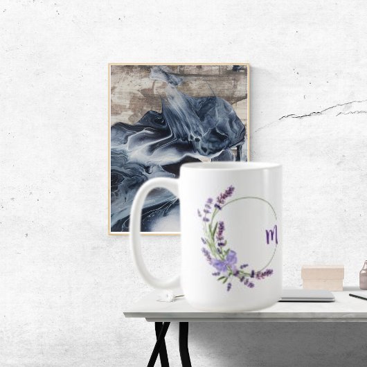 Paarse Waterverf Bloemen, Aangepaste Naam Koffiemok