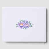 Paarse Waterverf Bloemen Baby shower Gepersonalise Gastenboek (Achterkant)