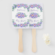 Paarse Waterverf Bloemen Baby shower Gepersonalise