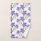 Paarse Waterverf bloemen Bad Handdoek (Handdoek)