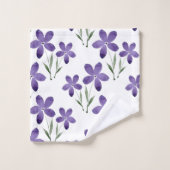 Paarse Waterverf bloemen Bad Handdoek (Wasdoekje)