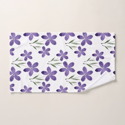 Paarse Waterverf bloemen Bad Handdoek (Handdoek)